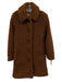 J. Crew Size XS Brown Polyester Faux Shearling Boucle Button Front Collared Coat Brown / XS