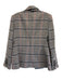 Veronica Beard Size 4 Black, Beige & Blue Cotton & Wool Blend Plaid Jacket Black, Beige & Blue / 4