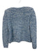 Ba&sh Size 1 Mixed Blues Cotton Blend Chunky Knit Button Front Ribbed Jacket Mixed Blues / 1