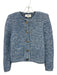 Ba&sh Size 1 Mixed Blues Cotton Blend Chunky Knit Button Front Ribbed Jacket Mixed Blues / 1