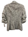 Cinq a Sept Size 2 White & Navy Blue Polyester Blend Tweed Scrunch Sleeve Jacket White & Navy Blue / 2