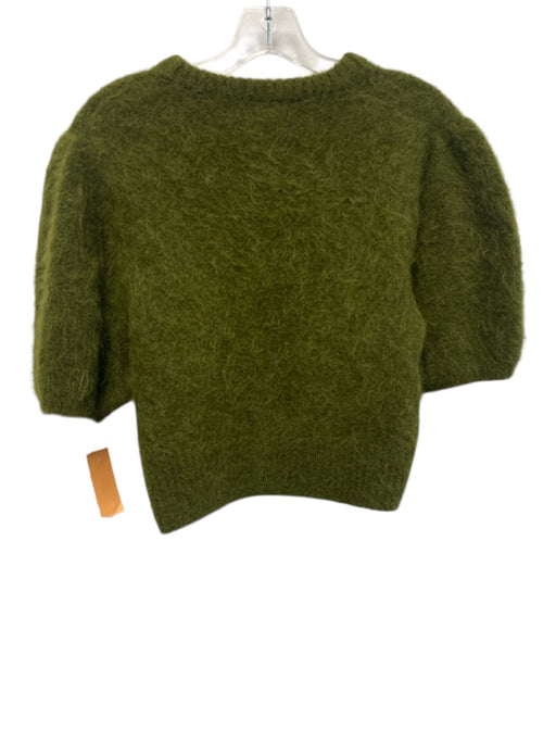 Banana Republic Size XS Moss Green Alpaca Blend Fuzzy 1/2 Puff Sleeve Sweater Moss Green / XS