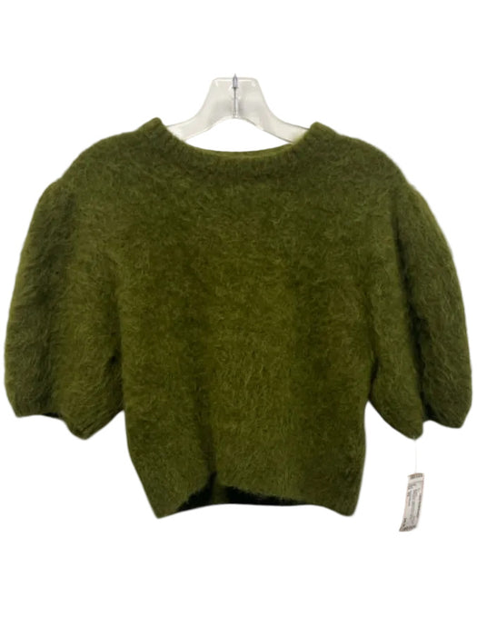 Banana Republic Size XS Moss Green Alpaca Blend Fuzzy 1/2 Puff Sleeve Sweater Moss Green / XS