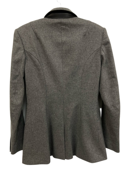 Rag & Bone Size 0 Gray Wool Blend & Leather Slit pockets Shoulder Pads Jacket Gray / 0