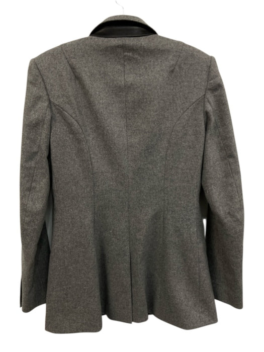 Rag & Bone Size 0 Gray Wool Blend & Leather Slit pockets Shoulder Pads Jacket Gray / 0