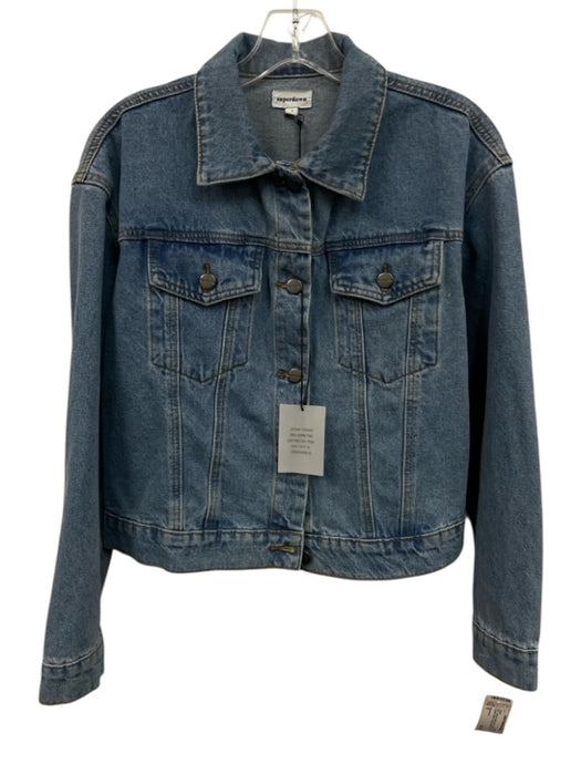 Superdown Size S Medium light wash Cotton Denim Crystal Details Fringe Jacket Medium light wash / S