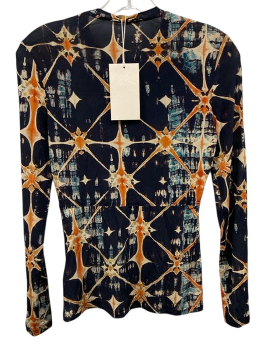Ulla Johnson Size P purple & orange Rayon Blend Abstract Print Long Sleeve Top purple & orange / P