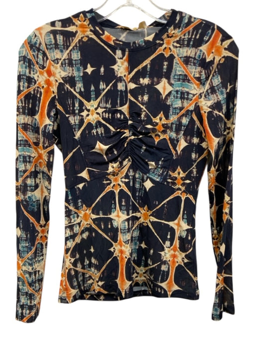 Ulla Johnson Size P purple & orange Rayon Blend Abstract Print Long Sleeve Top purple & orange / P