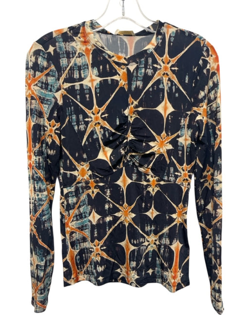 Ulla Johnson Size S purple & orange Rayon Blend Abstract Print Long Sleeve Top purple & orange / S