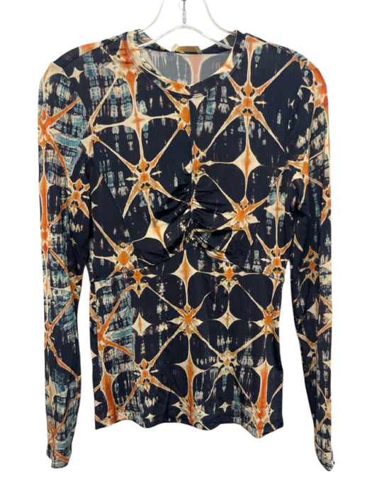 Ulla Johnson Size S purple & orange Rayon Blend Abstract Print Long Sleeve Top purple & orange / S