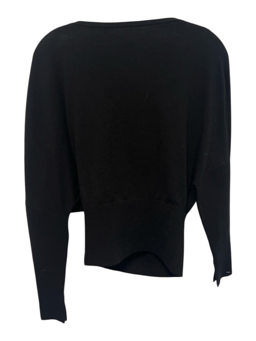 Simkhai Size XS Black Wool Blend Knit Ribbed Hem Boat Neck Sweater Top Black / XS