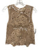 Mirth Size S Beige Cotton Floral Crochet Lace Sleeveless Keyhole Back Top Beige / S