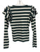 Veronica Beard Jeans Size XS Green & White Pima Cotton Blend Ribbed Striped Top Green & White / XS