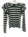 Veronica Beard Jeans Size XS Green & White Pima Cotton Blend Ribbed Striped Top Green & White / XS
