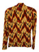 Ulla Johnson Size S Yellow, Red & Black Nylon Blend Abstract Print Mock Neck Top Yellow, Red & Black / S