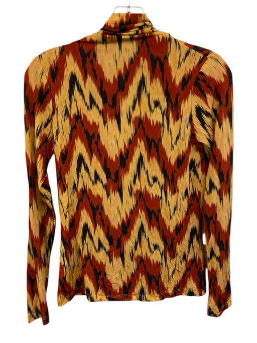 Ulla Johnson Size S Yellow, Red & Black Nylon Blend Abstract Print Mock Neck Top Yellow, Red & Black / S