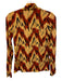 Ulla Johnson Size S Yellow, Red & Black Nylon Blend Abstract Print Mock Neck Top Yellow, Red & Black / S