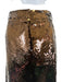 Tibi Size 2 Brown Wool Blend Sequined Belt Loops Hook & Zip Fly Midi Skirt Brown / 2