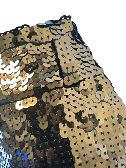 Tibi Size 2 Brown Wool Blend Sequined Belt Loops Hook & Zip Fly Midi Skirt Brown / 2