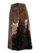 Tibi Size 2 Brown Wool Blend Sequined Belt Loops Hook & Zip Fly Midi Skirt Brown / 2