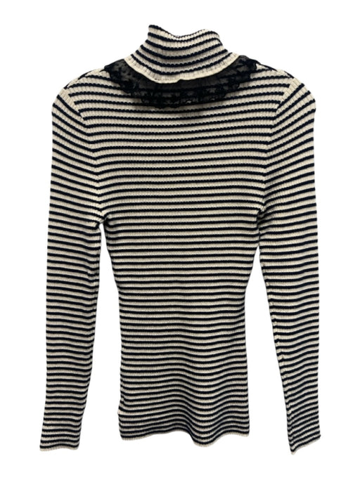 Manoush Size XS Cream White & Navy Blue Cotton, Wool & Cashmere Striped Sweater Cream White & Navy Blue / XS