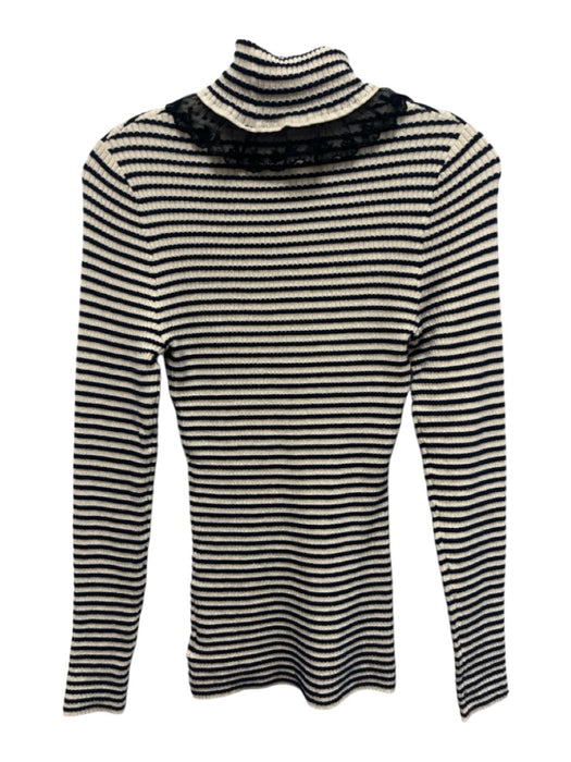 Manoush Size XS Cream White & Navy Blue Cotton, Wool & Cashmere Striped Sweater Cream White & Navy Blue / XS