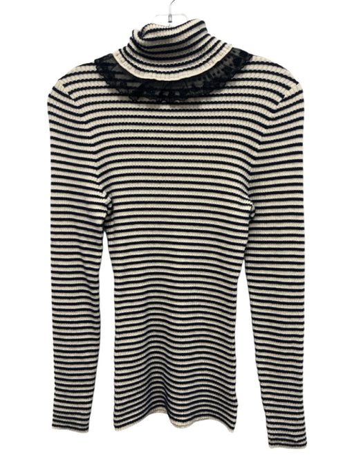 Manoush Size XS Cream White & Navy Blue Cotton, Wool & Cashmere Striped Sweater Cream White & Navy Blue / XS