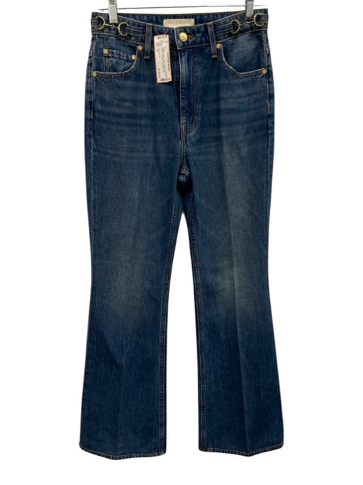 Ulla Johnson Size 25 Medium Wash Cotton Denim Gold Tone Details High Rise Jeans Medium Wash / 25