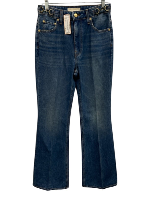 Ulla Johnson Size 25 Medium Wash Cotton Denim Gold Tone Details High Rise Jeans Medium Wash / 25