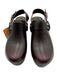 No. 6 Shoe Size 39 Dark Purple Leather Upper Ankle Buckle Platform Clogs Dark Purple / 39