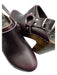 No. 6 Shoe Size 39 Dark Purple Leather Upper Ankle Buckle Platform Clogs Dark Purple / 39