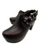 No. 6 Shoe Size 39 Dark Purple Leather Upper Ankle Buckle Platform Clogs Dark Purple / 39
