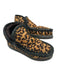 Mou Shoe Size est 9 Brown & Black Leather Upper Pony Hair Leopard Print Slippers Brown & Black / est 9
