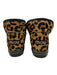 Mou Shoe Size est 9 Brown & Black Leather Upper Pony Hair Leopard Print Slippers Brown & Black / est 9