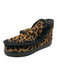 Mou Shoe Size est 9 Brown & Black Leather Upper Pony Hair Leopard Print Slippers Brown & Black / est 9