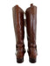 Tory Burch Shoe Size 10 Brown Leather Upper Gold Tone Logo Side Zip Boots Brown / 10