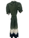 Derek Lam 10 Crosby Size 2 Green, White, Blue Cotton Short Puff Sleeve Dress Green, White, Blue / 2