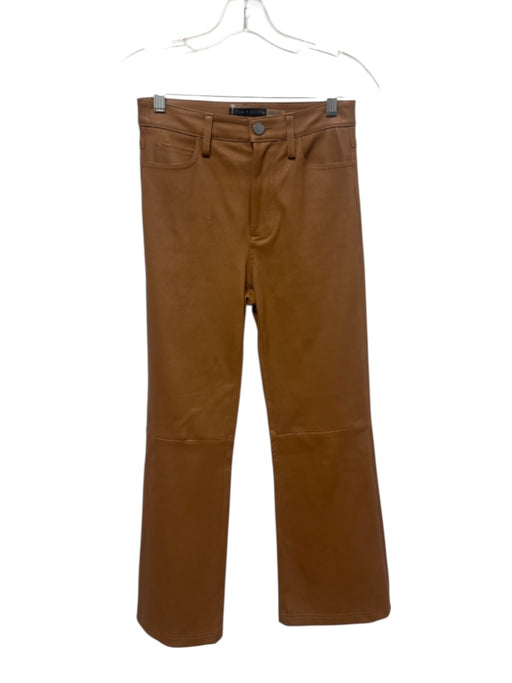 Alice + Olivia Classics Size 0 Caramel Brown Lamb leather Zip Fly Pants Caramel Brown / 0