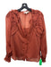 Forever That Girl Size XS Burnt Red Silk Hidden Button Ruffles Slip Inc Top Burnt Red / XS