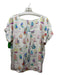 Mira Mikati Size S/38 White & Multi Viscose Satin Round Neck Sailboats Top White & Multi / S/38