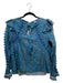 Sea New York Size 2 Blue & Yellow Cotton & Viscose Blend Pom Pom Long Sleeve Top Blue & Yellow / 2