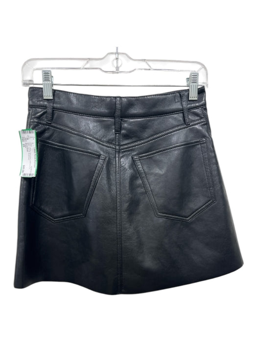 Frame Size 25 Black Recycled Leather & PU Mini Cut Off Skirt Black / 25