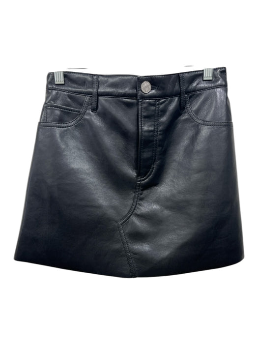 Frame Size 25 Black Recycled Leather & PU Mini Cut Off Skirt Black / 25