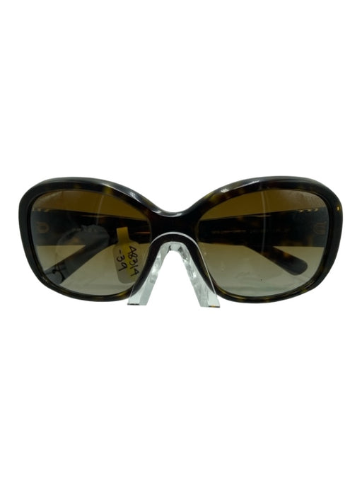 Prada Brown Acetate Tortoiseshell Round Gold Hardware Sunglasses Brown