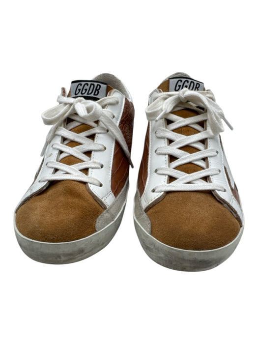 Golden Goose Shoe Size 39 Brown & White Leather & Suede Embossed Detail Sneakers Brown & White / 39