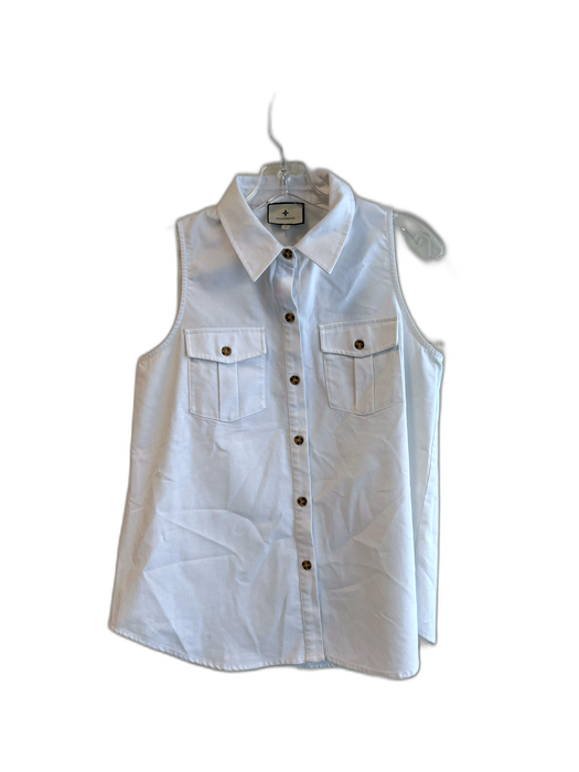 Tuckernuck Size S White Linen & Cotton Sleeveless solid color Chest Pocket Top White / S