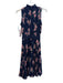 Nanette Lepore Size 2 Navy & Pink Polyester Pleated Sleeveless high neck Dress Navy & Pink / 2