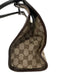 Gucci Brown Canvas & Leather Guccissima Silver Tone Hardware Press Lock Bag Brown