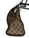 Gucci Brown Canvas & Leather Guccissima Silver Tone Hardware Press Lock Bag Brown