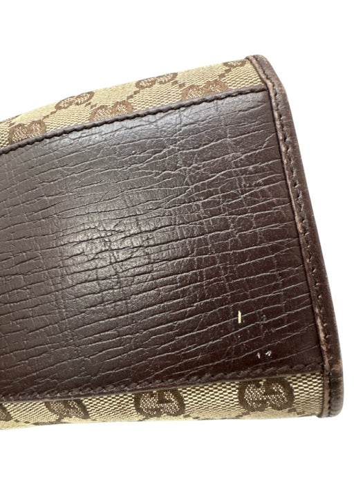 Gucci Brown Canvas & Leather Guccissima Silver Tone Hardware Press Lock Bag Brown